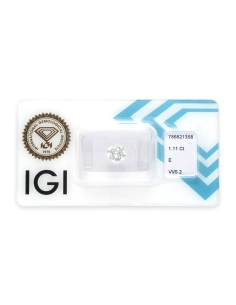 Diamant rond taille "brillant" certifié IGI 1.11 carats - E - VVS2 - 1