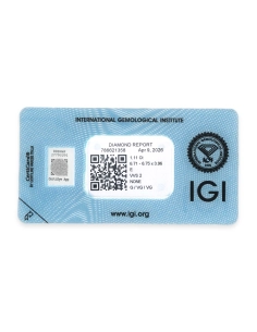 Diamant rond taille "brillant" certifié IGI 1.11 carats - E - VVS2 - 2