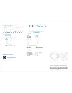 Diamant naturel taille "brillant" rond certifié HRD 0.79 carats - F - S12 - 3