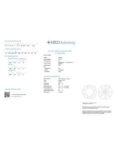 Diamant naturel taille "brillant" rond certifié HRD 0.61 carats - K - VS 1 - 3