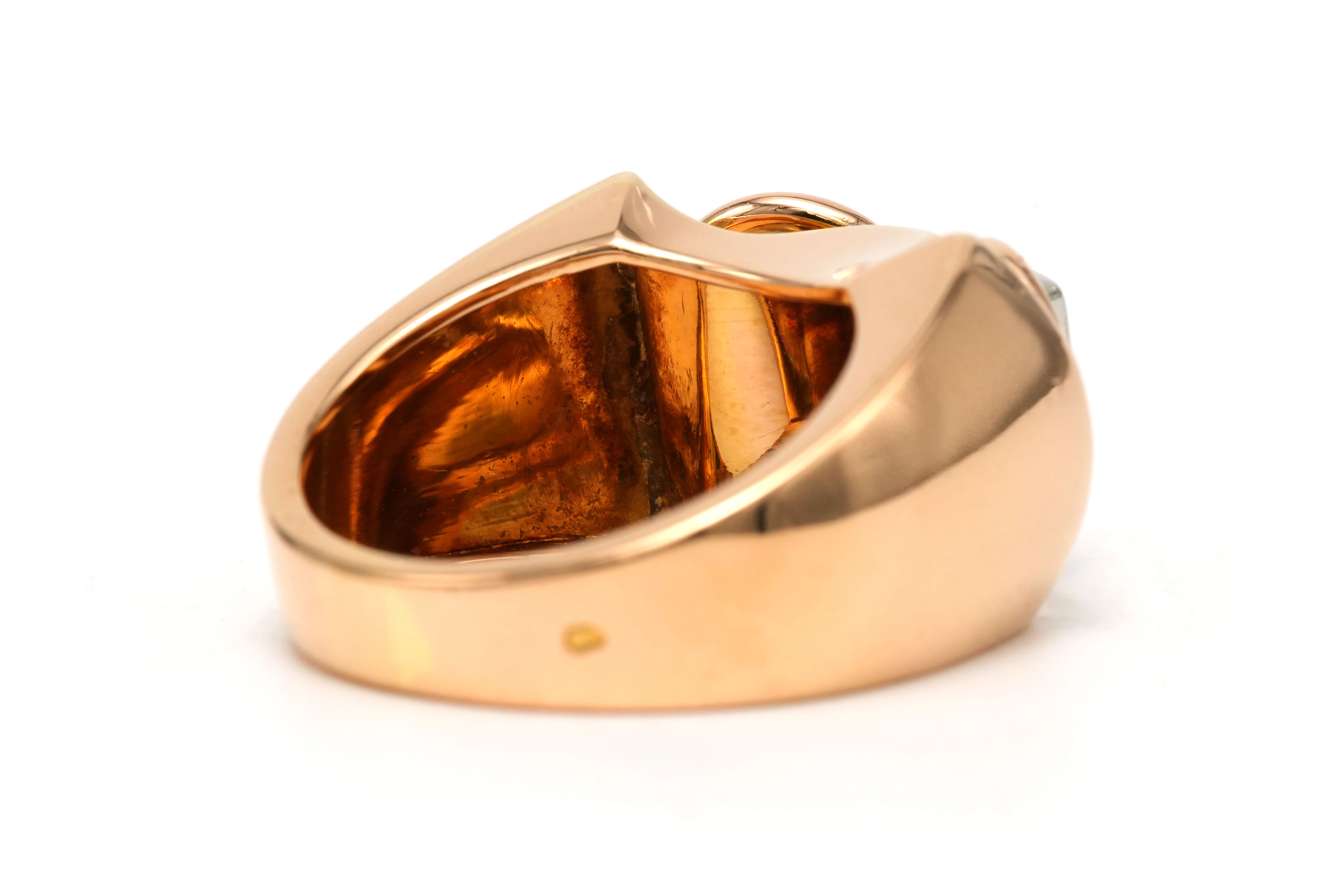 Bague Art Déco en or jaune 18 carats sertie de diamants taille "brillant" (+-0.09 - 5