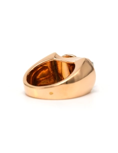 Bague Art Déco en or jaune 18 carats sertie de diamants taille "brillant" (+-0.09 - 5