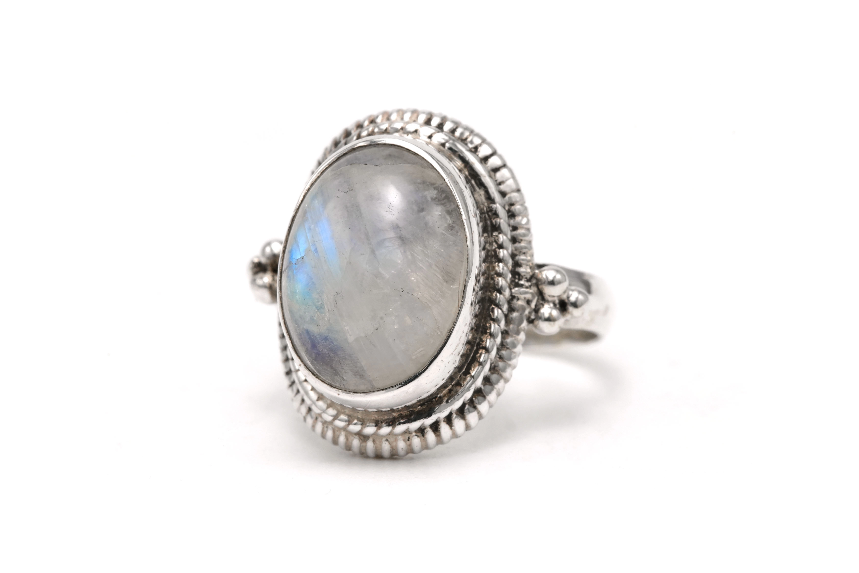 Bague contemporaine en argent 925 sertie d'une labradorite - 2