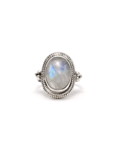 Bague contemporaine en argent 925 sertie d'une labradorite - 1