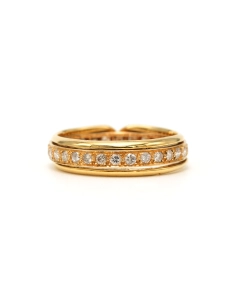 Alliance américaine contemporaine en or jaune 18 carats sertie de diamants "taille" brillant (+-0.42ct) - 1