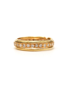 Alliance américaine contemporaine en or jaune 18 carats sertie de diamants "taille" brillant (+-0.42ct) - 2