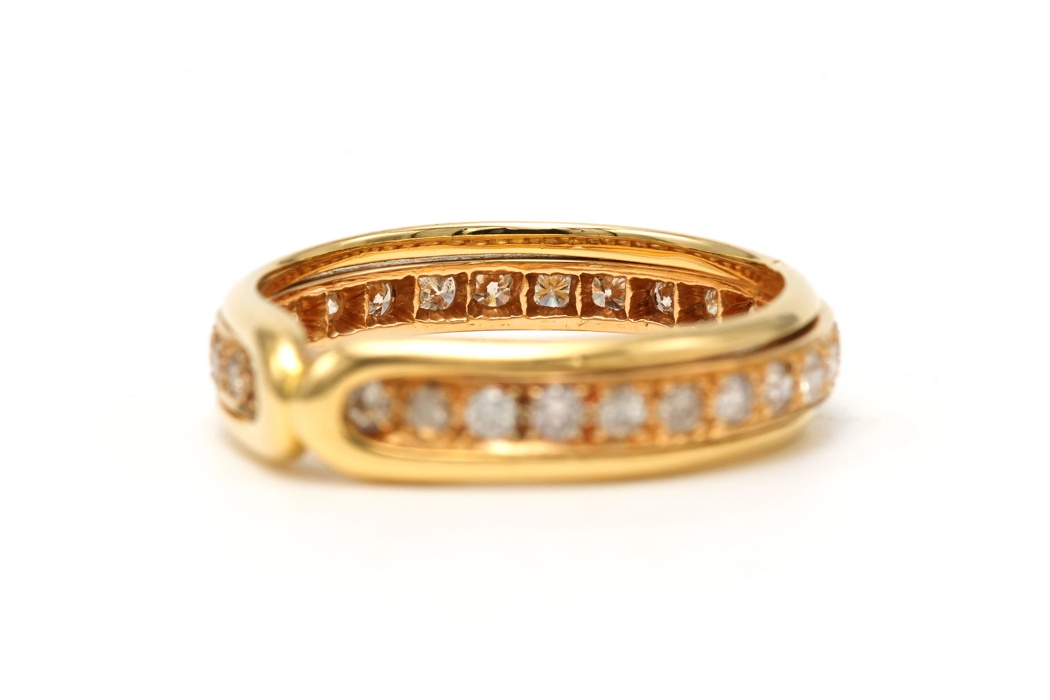 Alliance américaine contemporaine en or jaune 18 carats sertie de diamants "taille" brillant (+-0.42ct) - 2