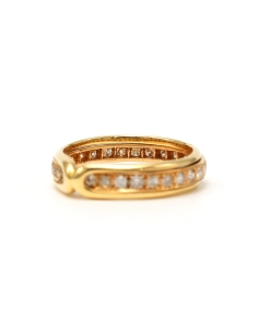 Alliance américaine contemporaine en or jaune 18 carats sertie de diamants "taille" brillant (+-0.42ct) - 2