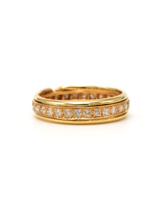 Alliance américaine contemporaine en or jaune 18 carats sertie de diamants "taille" brillant (+-0.42ct) - 3