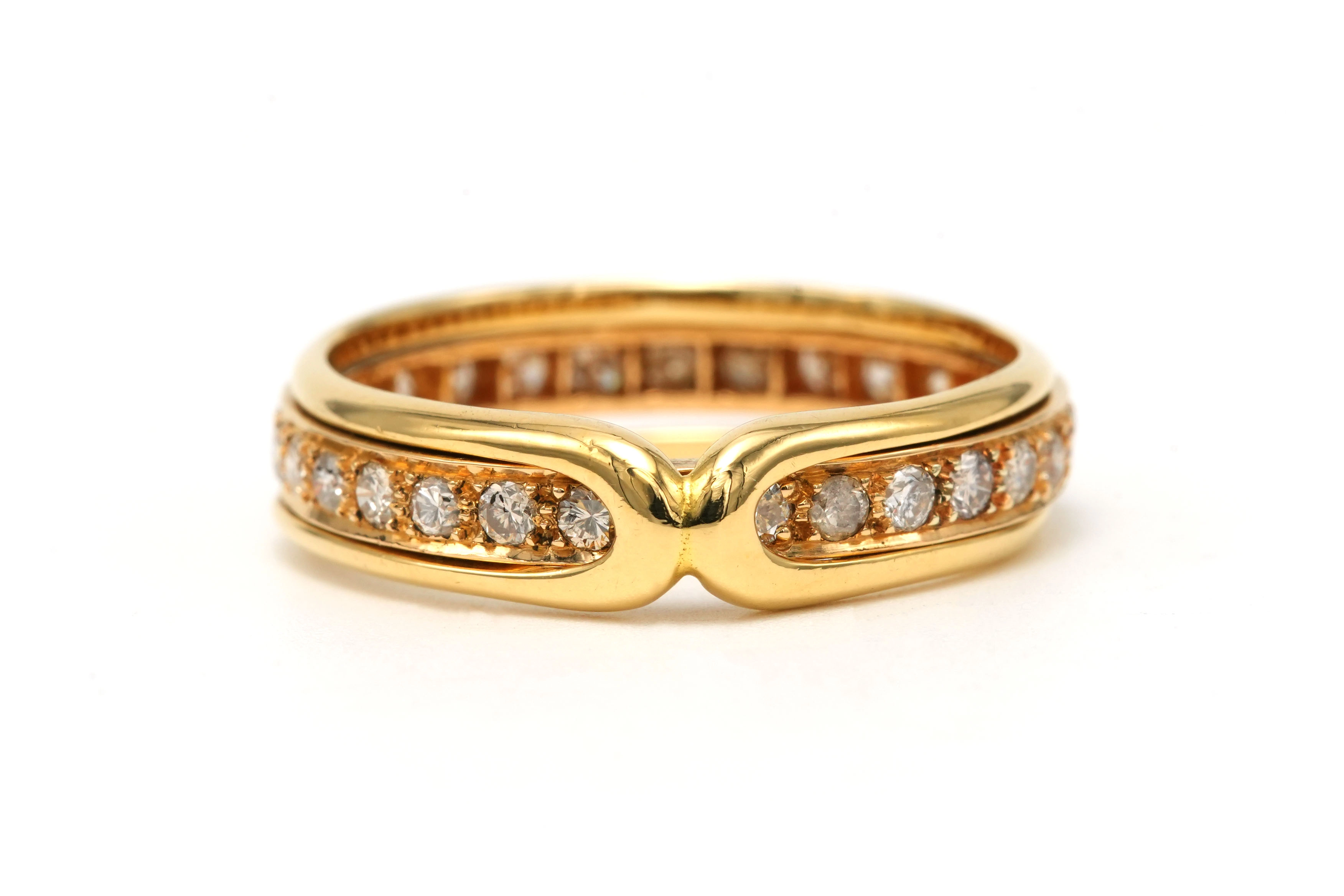 Alliance américaine contemporaine en or jaune 18 carats sertie de diamants "taille" brillant (+-0.42ct) - 1