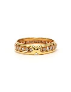 Alliance américaine contemporaine en or jaune 18 carats sertie de diamants "taille" brillant (+-0.42ct) - 1
