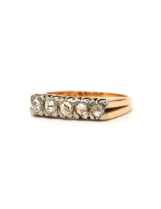 Bague Napoléon III en or jaune 18 carats sertie de diamants taille "rose" - 1