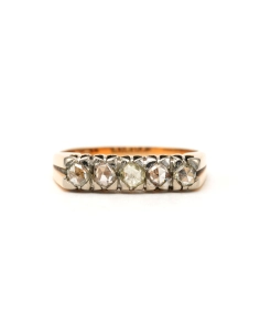 Bague Napoléon III en or jaune 18 carats sertie de diamants taille "rose" - 2