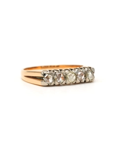 Bague Napoléon III en or jaune 18 carats sertie de diamants taille "rose" - 6