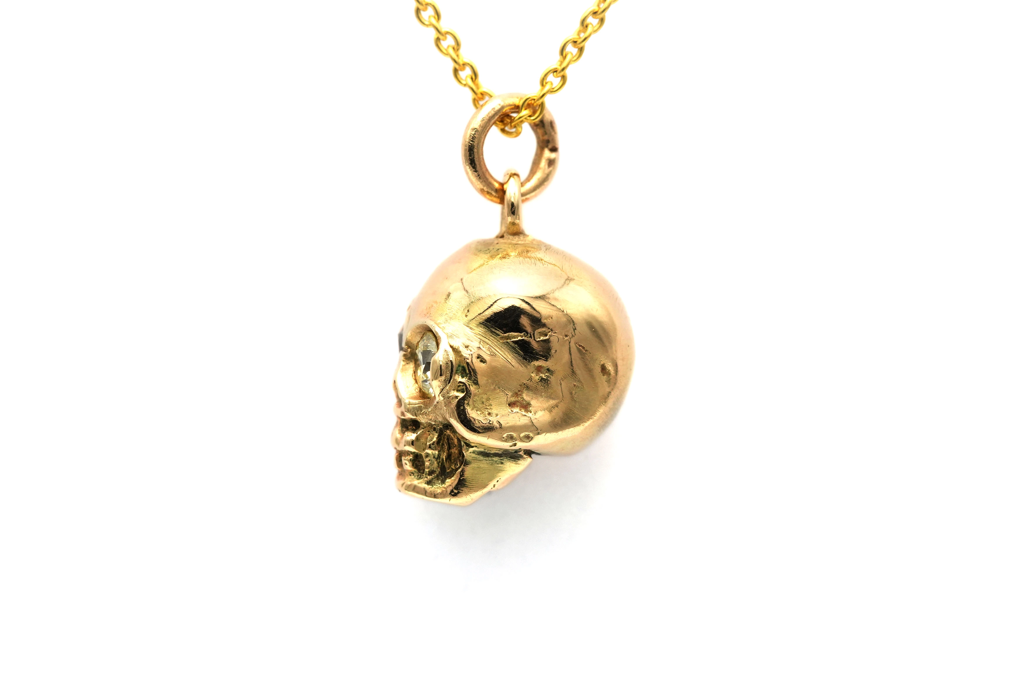 Pendentif contemporain en or jaune 12 carats serti de diamants taille "Old cut" - 2