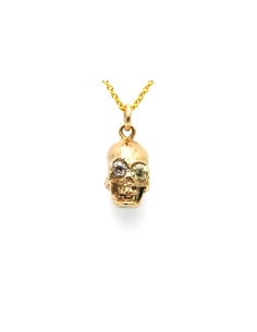 Pendentif contemporain en or jaune 12 carats serti de diamants taille "Old cut" - 1