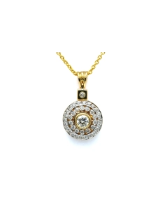 Pendentif contemporain en or jaune 18 carats serti de diamants taille "brillant" (+-0.48ct) - 1