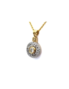 Pendentif contemporain en or jaune 18 carats serti de diamants taille "brillant" (+-0.48ct) - 3