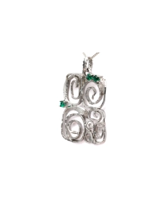 Pendentif Années 70 en argent 900 serti de strass - 3