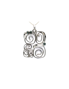 Pendentif Années 70 en argent 900 serti de strass - 4