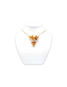 Collier Napoléon III en or jaune 18 carats serti de turquoises et de perles - 5