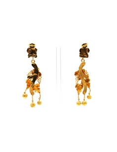 Boucles d'oreilles Napoléon III en or jaune 14 carats serties de turquoises - 4