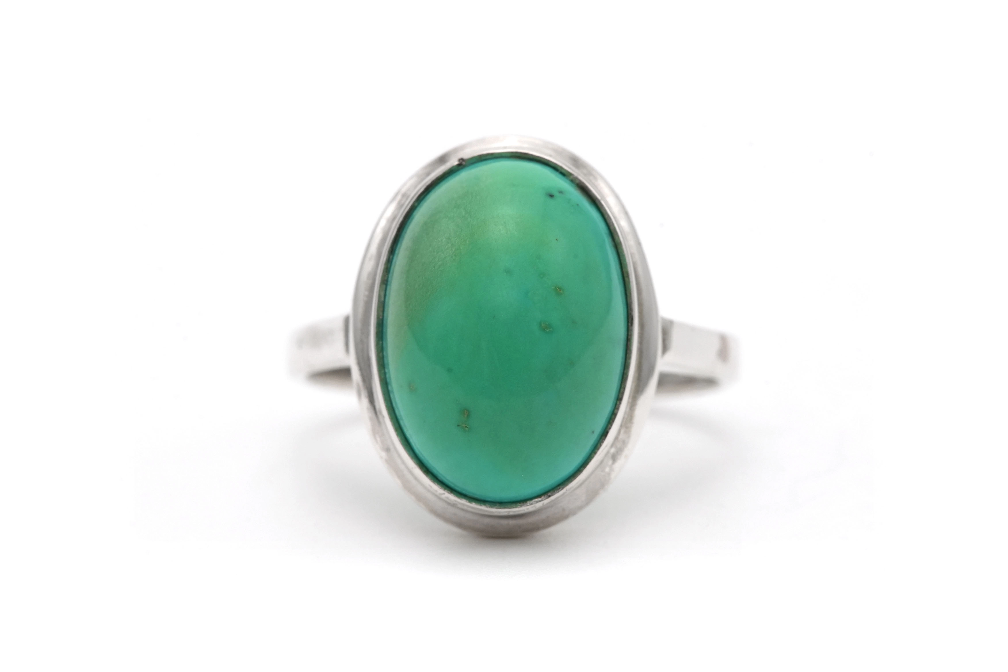 Bague Années 70 en argent 835 sertie d'une turquoise - 1