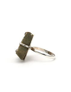 Bague contemporaine en argent 925 sertie d'une pyrite - 3