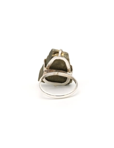 Bague contemporaine en argent 925 sertie d'une pyrite - 4