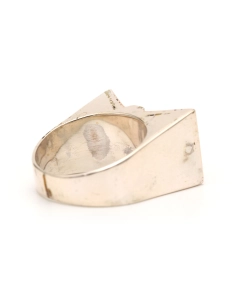 Bague Art Déco en argent et or jaune 18 carats sertie de strass - 5
