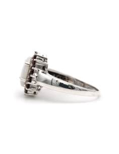 Bague contemporaine en argent 925 sertie d'une opale et de grenats - 3
