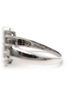 Bague contemporaine en argent 925 sertie d'une opale et de grenats - 7