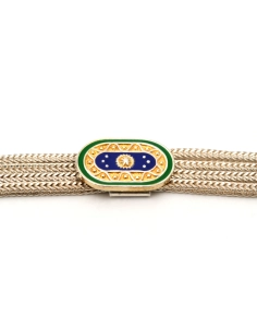 Bracelet contemporain en argent 925 serti d'émail - 4