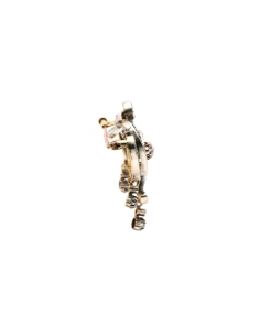 Broche Art Nouveau en or jaune 18 carats et argent sertie de diamants taille "rose" et d'un diamant taille "Old cut" - 5