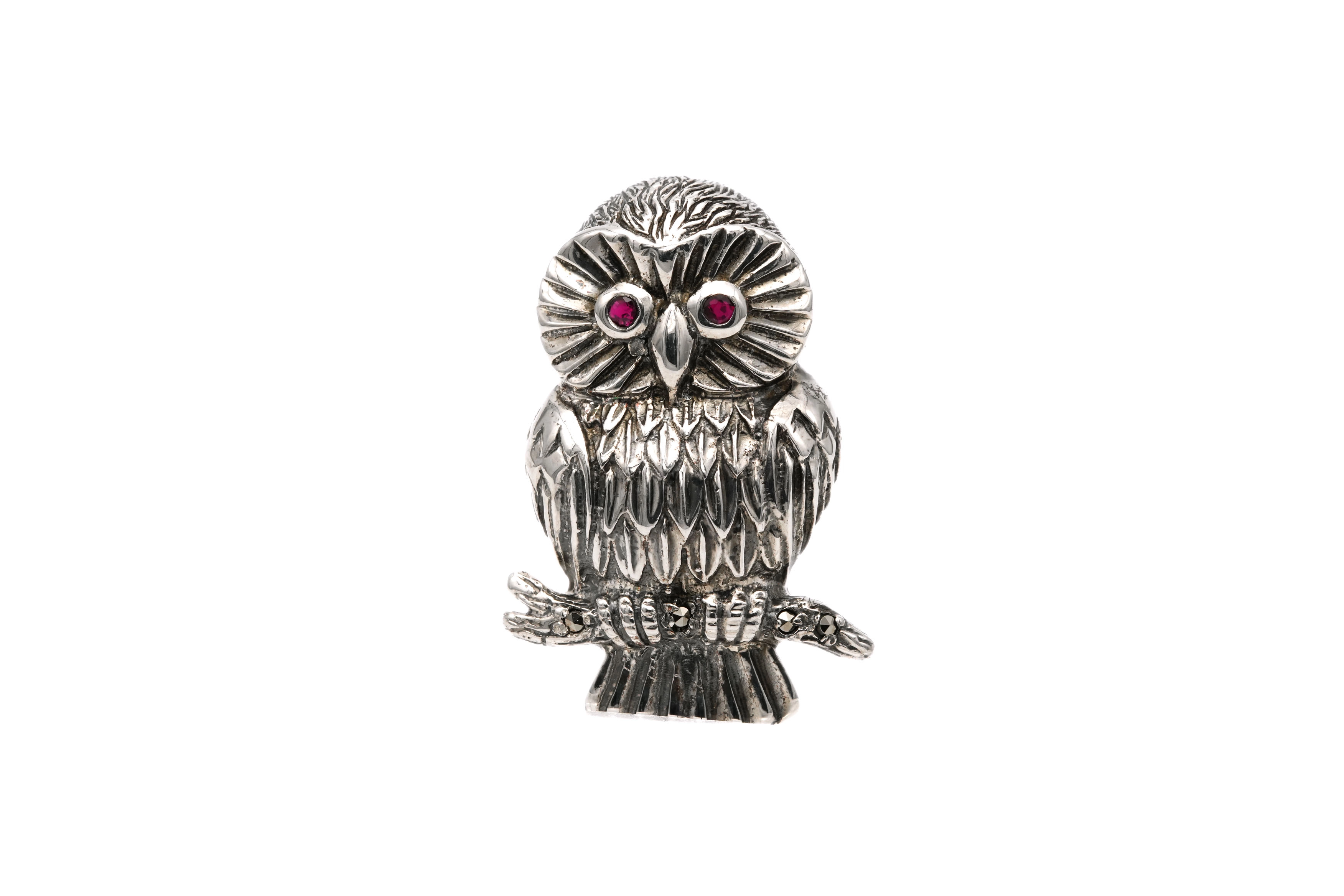 Broche contemporaine en argent 925 sertie de grenats - 2