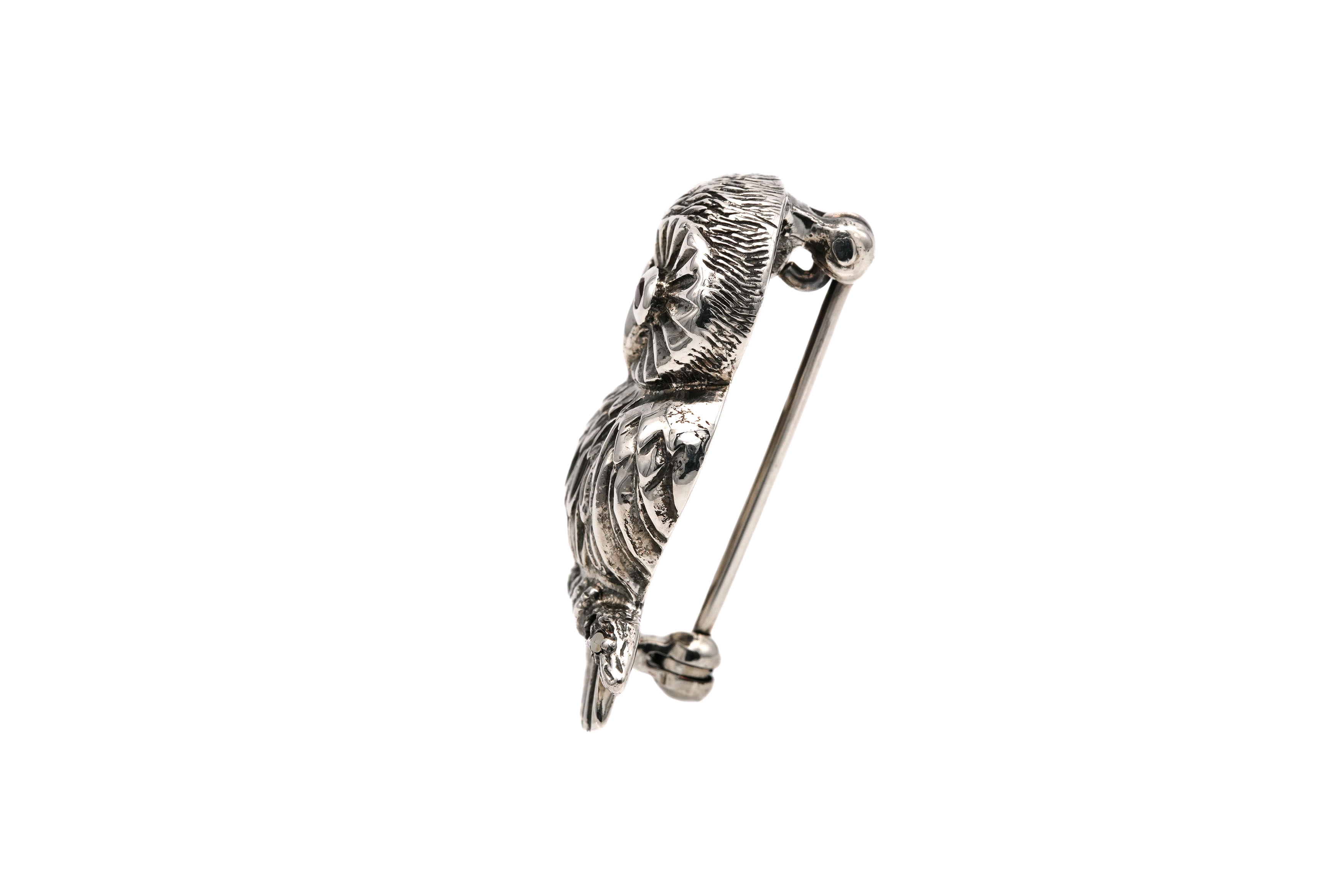 Broche contemporaine en argent 925 sertie de grenats - 3