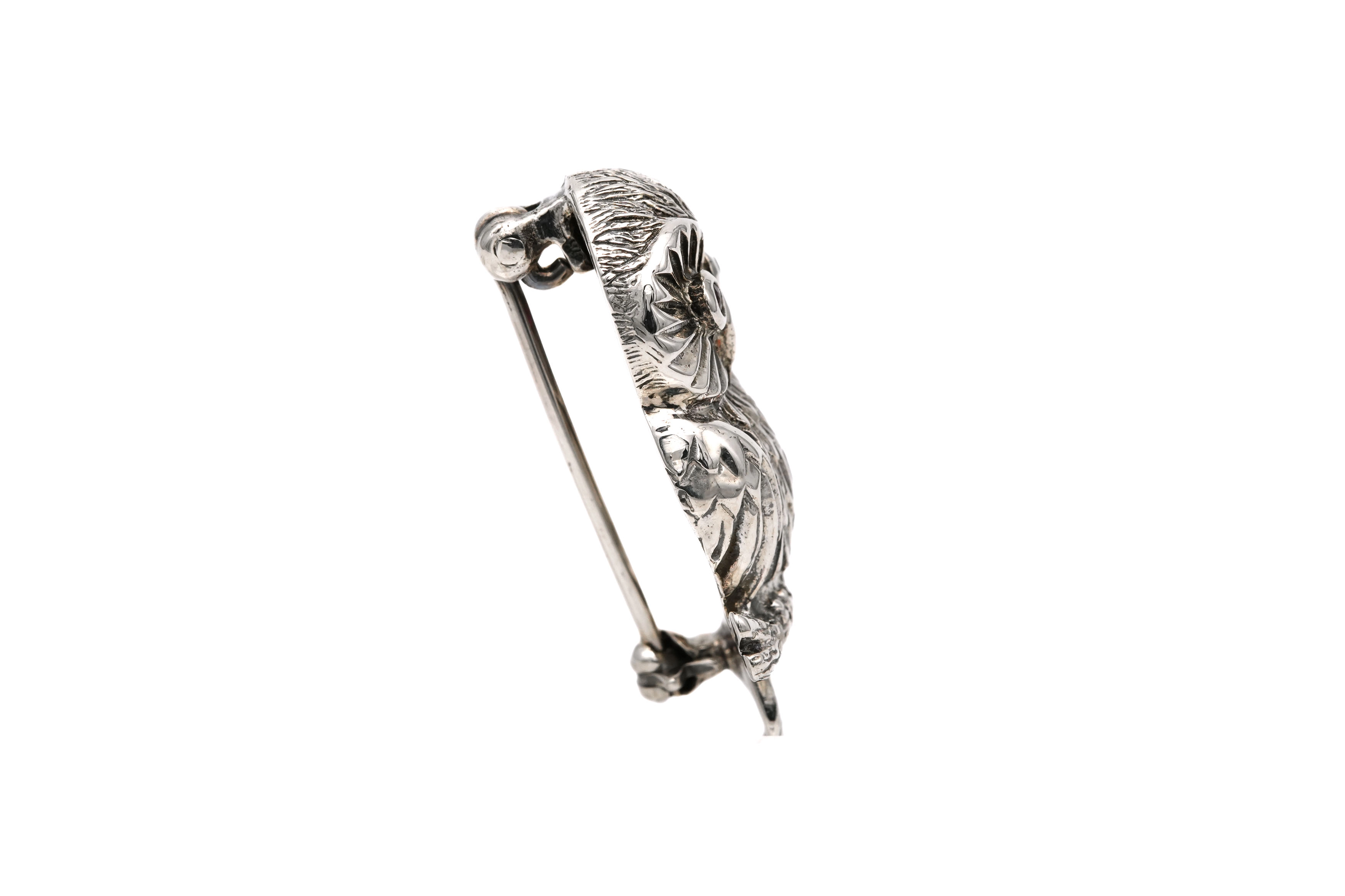 Broche contemporaine en argent 925 sertie de grenats - 4