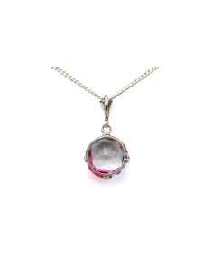 Pendentif Art Déco en argent serti d'une pierre du Rhin - 2