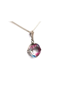 Pendentif Art Déco en argent serti d'une pierre du Rhin - 3