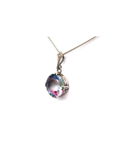 Pendentif Art Déco en argent serti d'une pierre du Rhin - 4