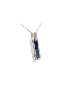 Pendentif contemporain en argent 800 serti de zirconiums - 2