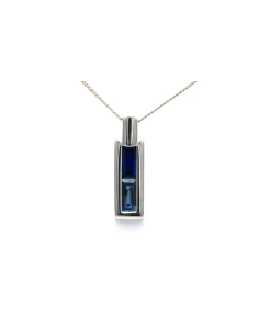 Pendentif contemporain en argent 800 serti de zirconiums - 1