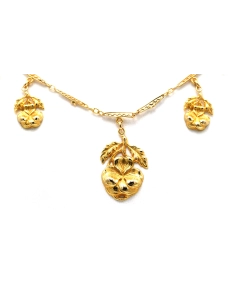 Collier Art Nouveau en or jaune 18 carats serti de perles - 1