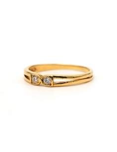 Bague contemporaine en or jaune 18 carats sertie de diamants taille "brillant" (+-ct) - 2