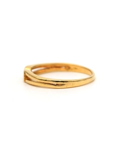 Bague contemporaine en or jaune 18 carats sertie de diamants taille "brillant" (+-ct) - 3