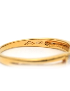 Bague contemporaine en or jaune 18 carats sertie de diamants taille "brillant" (+-ct) - 6