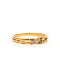 Bague contemporaine en or jaune 18 carats sertie de diamants taille "brillant" (+-ct) - 7