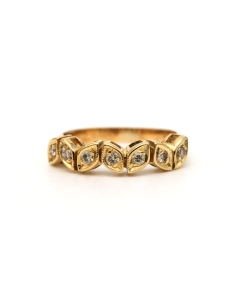 Bague contemporaine en or jaune 18 carats sertie de diamants "taille" brillant (+-0.17ct) - 1