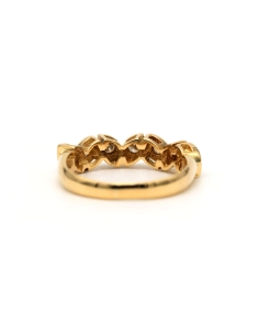 Bague contemporaine en or jaune 18 carats sertie de diamants "taille" brillant (+-0.17ct) - 4