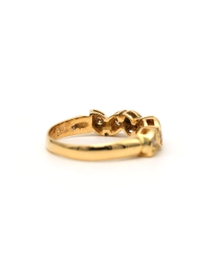 Bague contemporaine en or jaune 18 carats sertie de diamants "taille" brillant (+-0.17ct) - 5